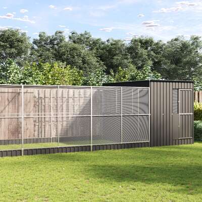 Elegant Aviary with Extension Durable Silver Steel for Modern Outdoor