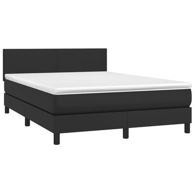 Sleek and Stylish Black Queen Size Box Spring Bed with Mattress