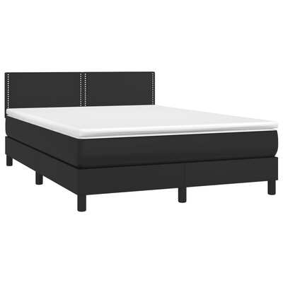 Durable and Comfortable Box Spring Bed with Mattress in Black Queen Size