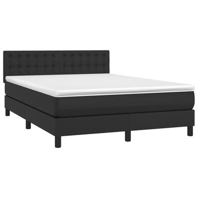 Elegant - Box Spring Bed with Mattress & LED Black Queen Size