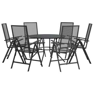 Stylish 7-Piece Reclining Garden Chair Set in Anthracite  Perfect for Modern Comfort