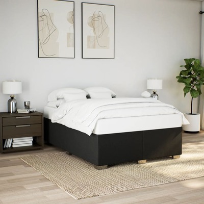 Stylish Black Queen Fabric Bed Frame Without Mattress for Modern Bedrooms