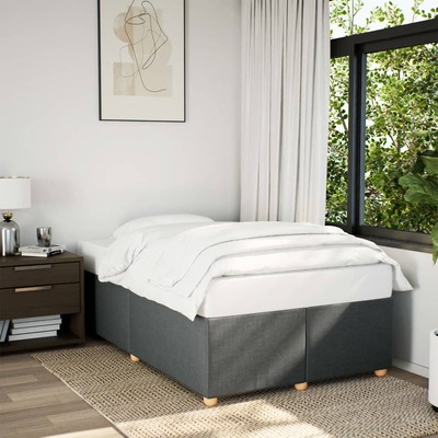 Stylish Dark Grey Double Fabric Bed Frame Without Mattress  Perfect for Any Décor