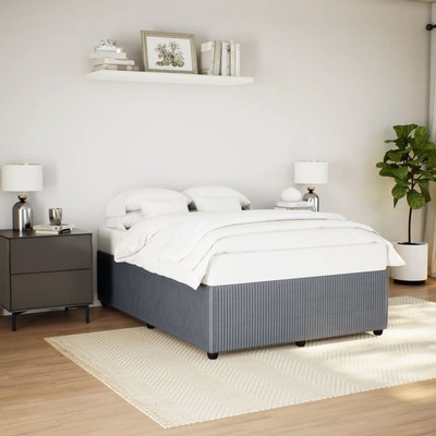 Luxurious Dark Grey Double Velvet Bed Frame Mattress Not Included