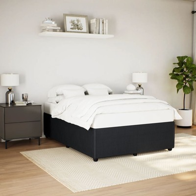 High-Quality Black Velvet Bed Frame in Double Size: Mattress-Free Design