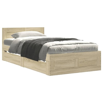 Elegant Sonoma Oak Single Size Bed Frame with Stylish Headboard