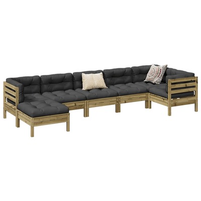 7 Piece Garden Sofa Set with Cushions