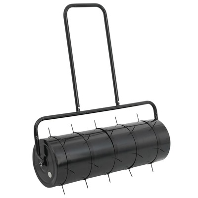 Garden Lawn Roller with Aerator Clamps  Black Roller for Lush Lawns 