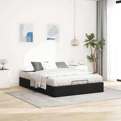 Elegant Black Ottoman Bed Frame Without Mattress for a Luxurious Bedroom