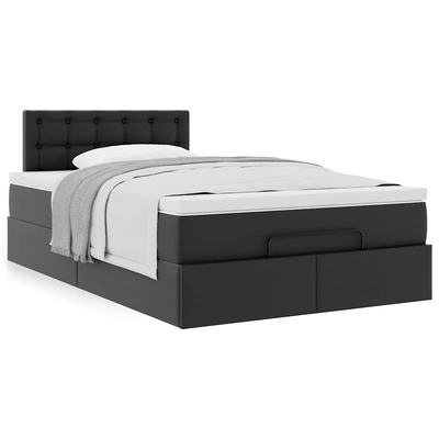 King Single Ottoman Bed with Mattress  Stylish Black Design