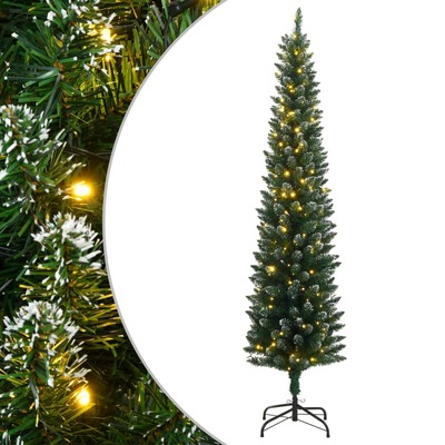 Festive Flair 150 cm Artificial Slim Christmas Tree with 150 Bright LED Lights