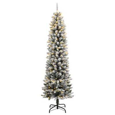 Artificial Christmas Tree with 300 LEDs and Flocked Snow Xmas Tree 