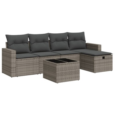 Garden Sofa Set with Cushions Modular Sofa 6 Piece Poly Rattan - Versatile and Stylish