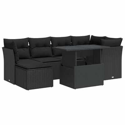 Garden Sofa Set with Cushions Modular Sofa 7 Piece Poly Rattan - Comfort & Style