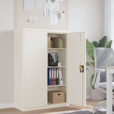 Stylish Office Cabinet Steel Grey Storage Cupboard Stationary File