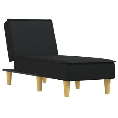 Elegant Black Fabric Chaise Longue for Modern Living Room Décor