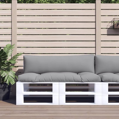 Modern Grey Fabric Pallet Cushions  2-Piece Set for Patio or Indoor Use