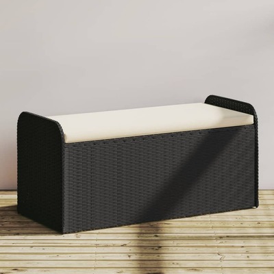 Storage Bench with Cushion Black