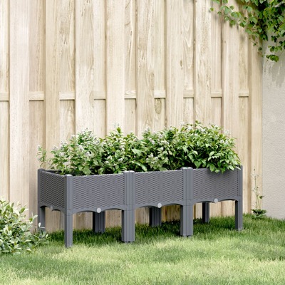 Garden Planter with Legs Grey PP