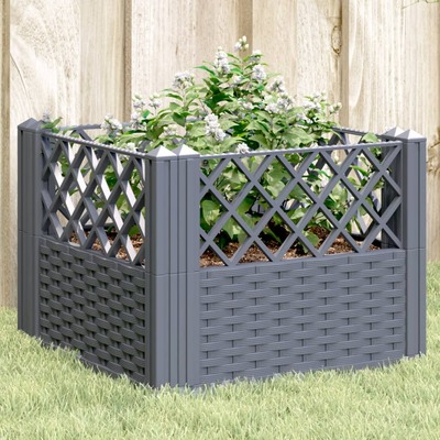 Garden Planter with Pegs Grey