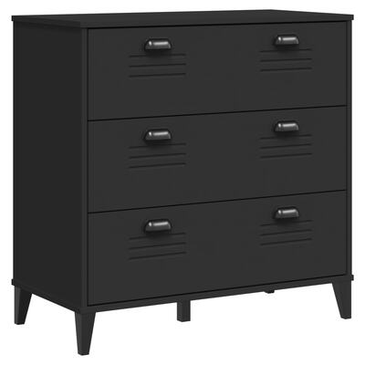 Stylish and Durable Black Engineered Wood Drawer Cabinet: Stylish Storage