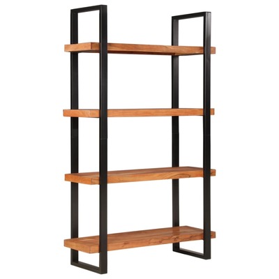 Bookcase 4-Tier  Solid Wood Acacia and Iron