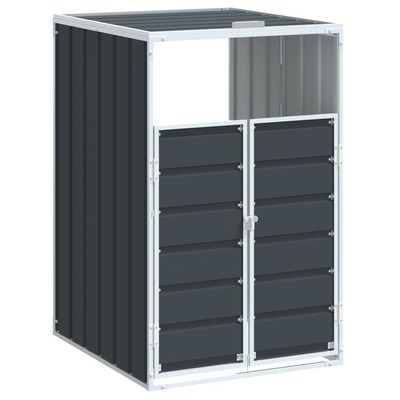 Wheelie Bin Storage for Single Bin Trash Can Shed Anthracite Steel  - Stylish Comfort