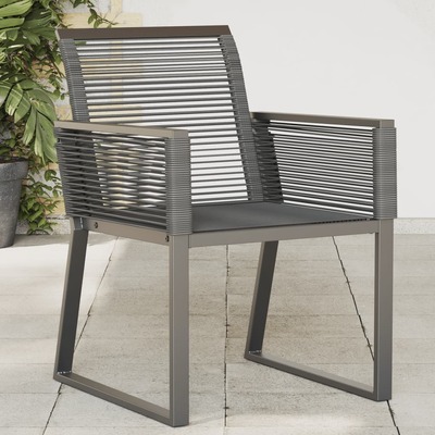 Modern Black Poly Rattan Garden Chairs: Set of 2 for Trendy Outdoor Comfort