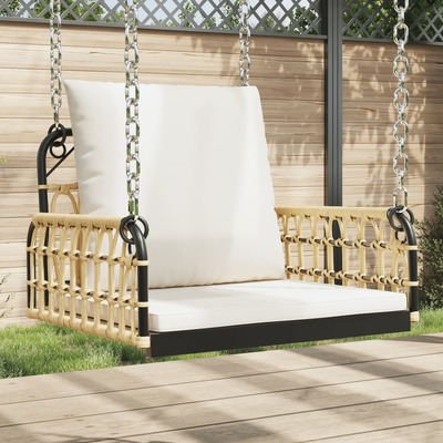 Durable & Stylish: Poly Rattan Swing Chair with Cushions & Steel