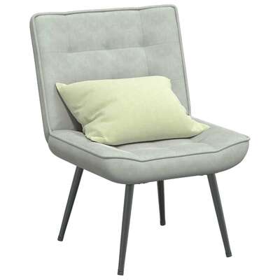 Stylish and Comfortable Relaxing Chair Light Grey Velvet