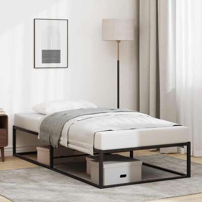 High-Quality Black Single Metal Bed Frame Without Mattress