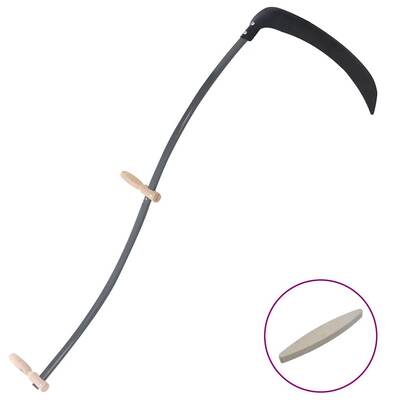 Scythe 145 cm with Grinding Stone  Maintain Perfect Cuts in Fields, Gardens, & Lawns