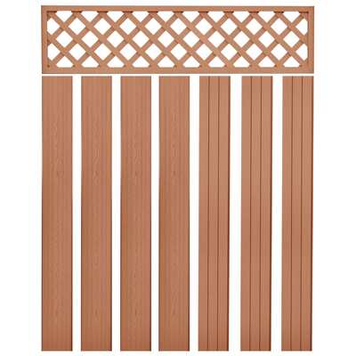 Replacement Fence Boards WPC 7 pcs 170 cm Brown