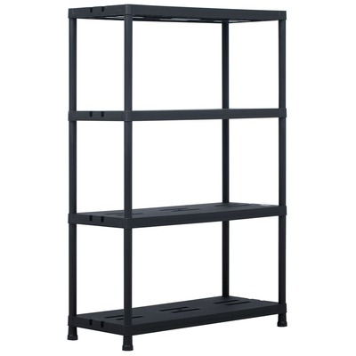 Storage Shelf Rack Black 220 kg  Plastic