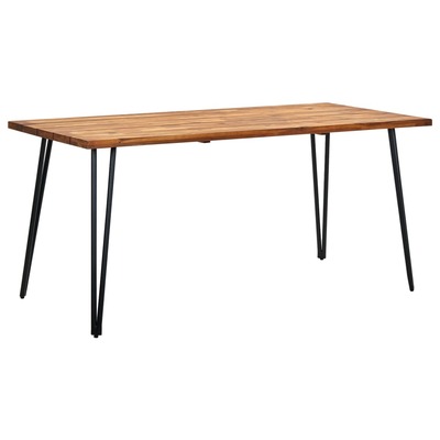 Garden Table with Hairpin Legs 160x80x75 cm Solid Acacia Wood