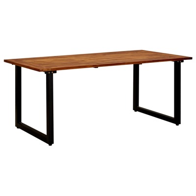 Garden Table with U-shaped Legs 180x90x75 cm Solid Acacia Wood