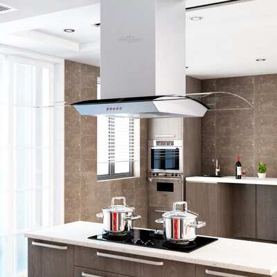 Island Range Hood 90 cm Stainless Steel 756 m³/h LED