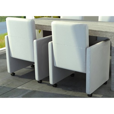 Dining Chairs 2 pcs White Faux Leather