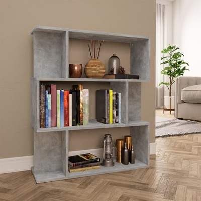 Book Cabinet/Room Divider Concrete Grey Chipboard