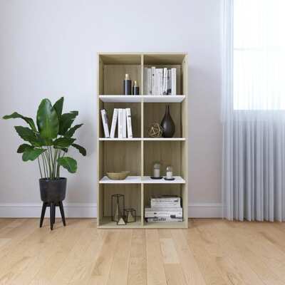 Book Cabinet/Sideboard White and Sonoma Oak Chipboard