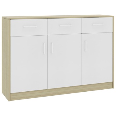 Sideboard White and Sonoma Oak,  Chipboard