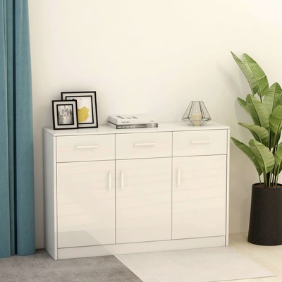 Sideboard High Gloss White- Chipboard