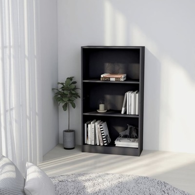 3-Tier Book Cabinet Grey /Chipboard