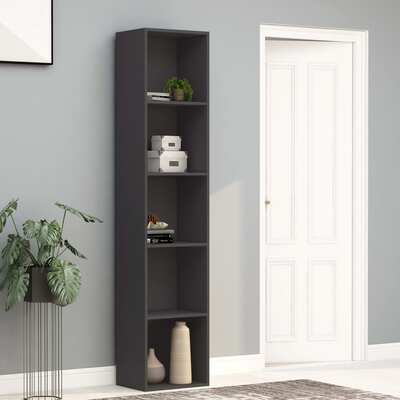 Book Cabinet Grey 40x30x189 cm Chipboard