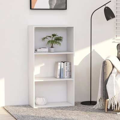 3-Tier Book Cabinet White Chipboard