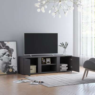 TV Cabinet Grey 120x34x37 cm Chipboard