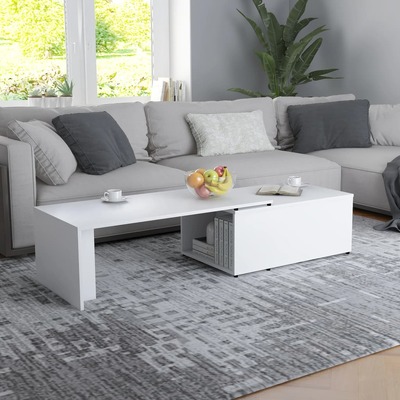 Coffee Table White 150x50x35 cm Chipboard