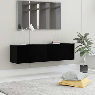 TV Cabinet Black Engineered Wood