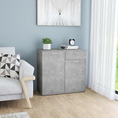 Sideboard Concrete Grey 80x36x75 cm Chipboard