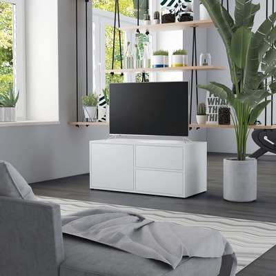 TV Cabinet White 80x34x36 cm Chipboard